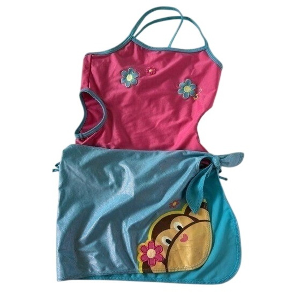 Greendog 2 Pc Swimsuit‎ blue/pink  Size 6/6X